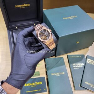 Audemars Piguet Royal Oak Double Balance Wheel Openworked Rose Gold Swiss Super Clone