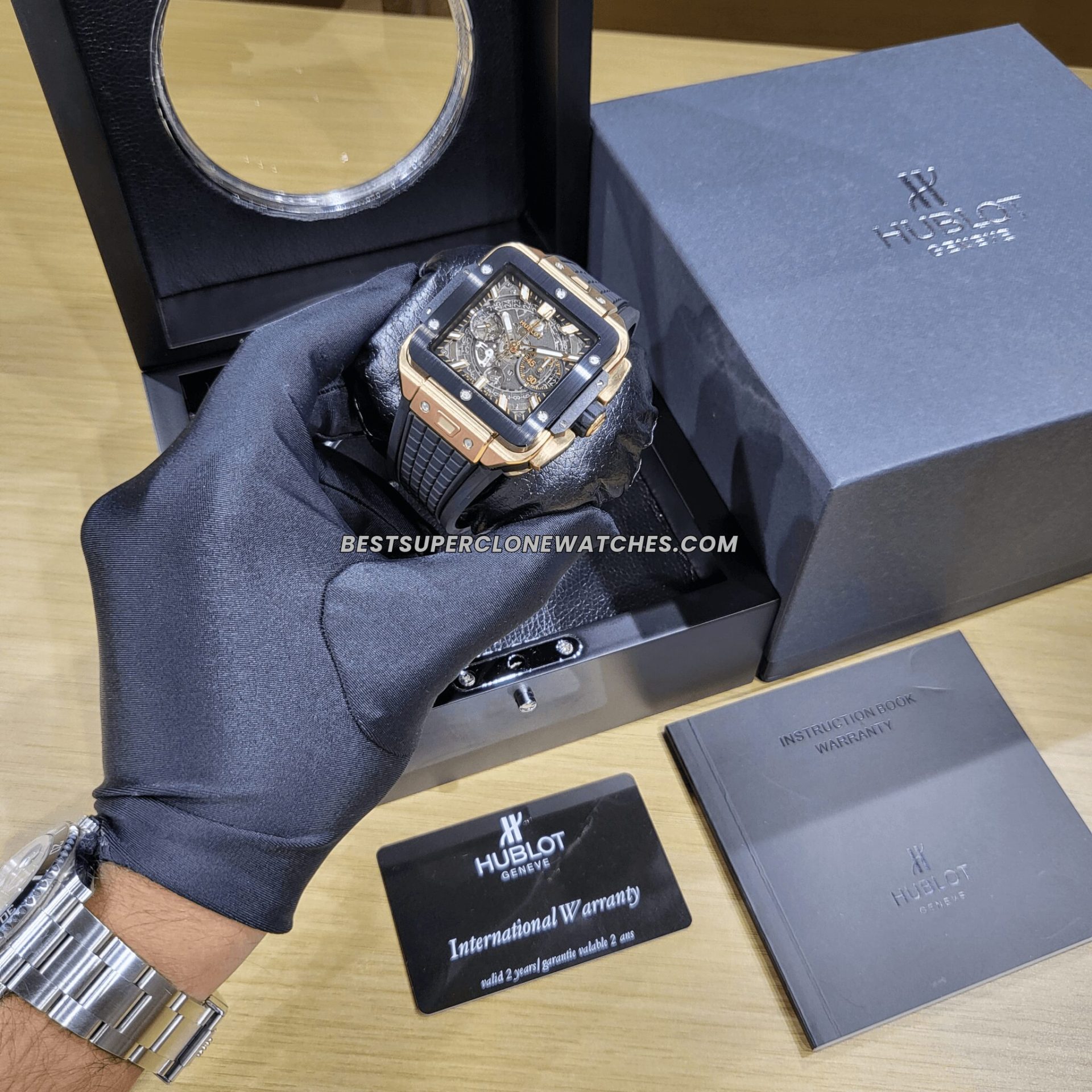 hublot square bang unico titanium clone
