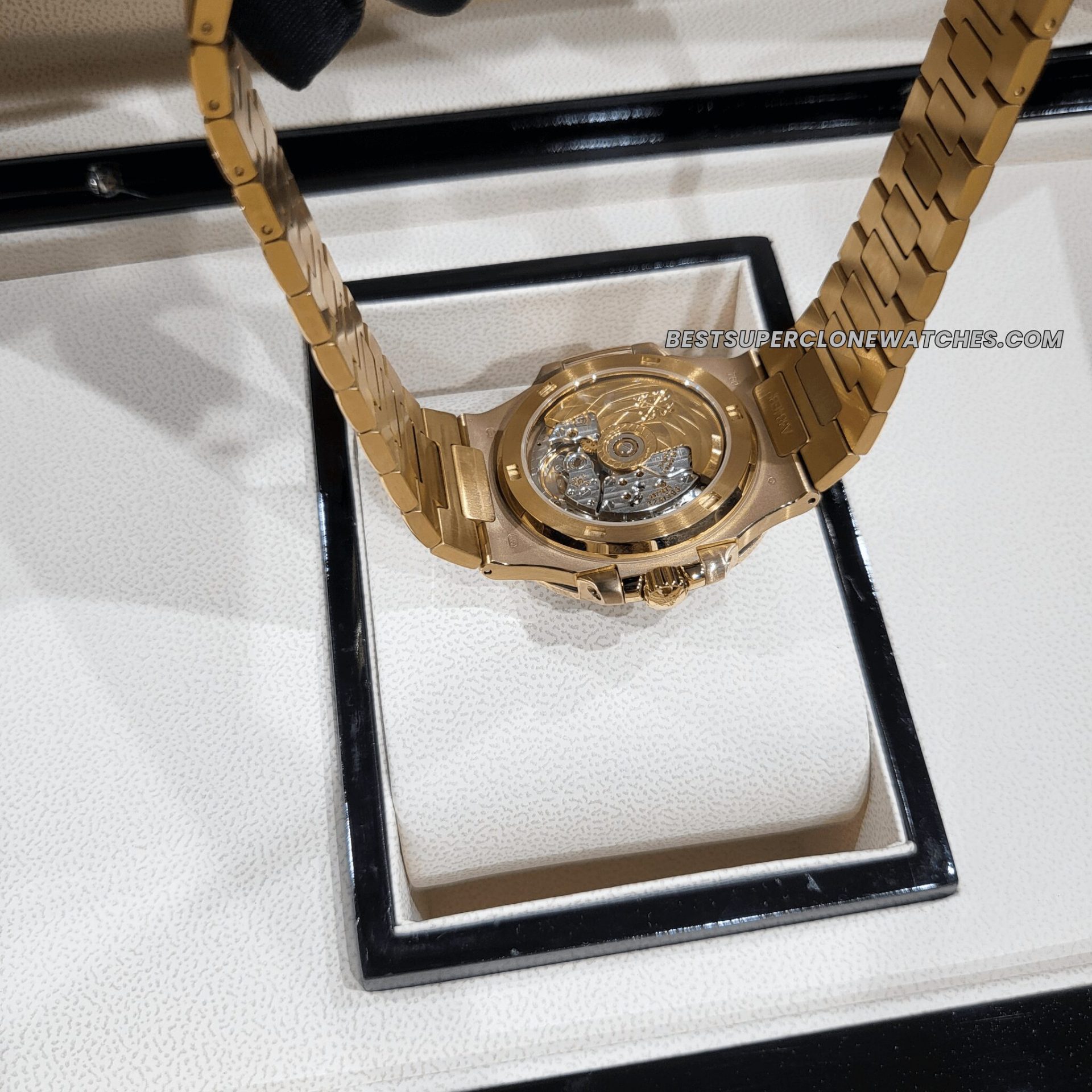 Swiss super clone of Patek Nautilus with brown dial and date display at 3 o’clock