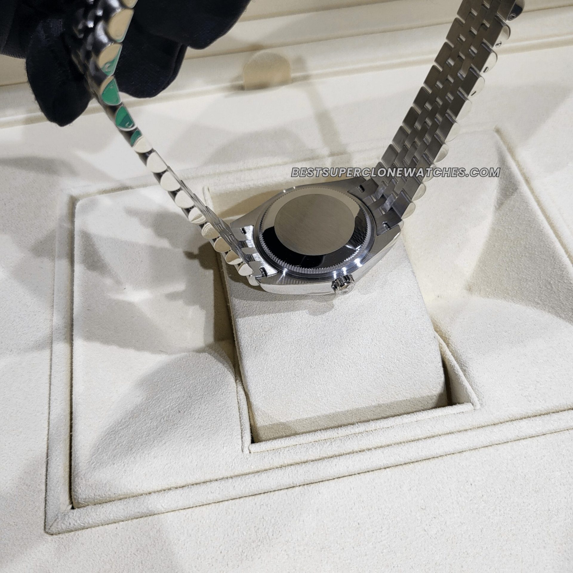 Swiss super clone Rolex Datejust Oystersteel and White Gold Diamonds Set White Mother-of-Pearl Dial
