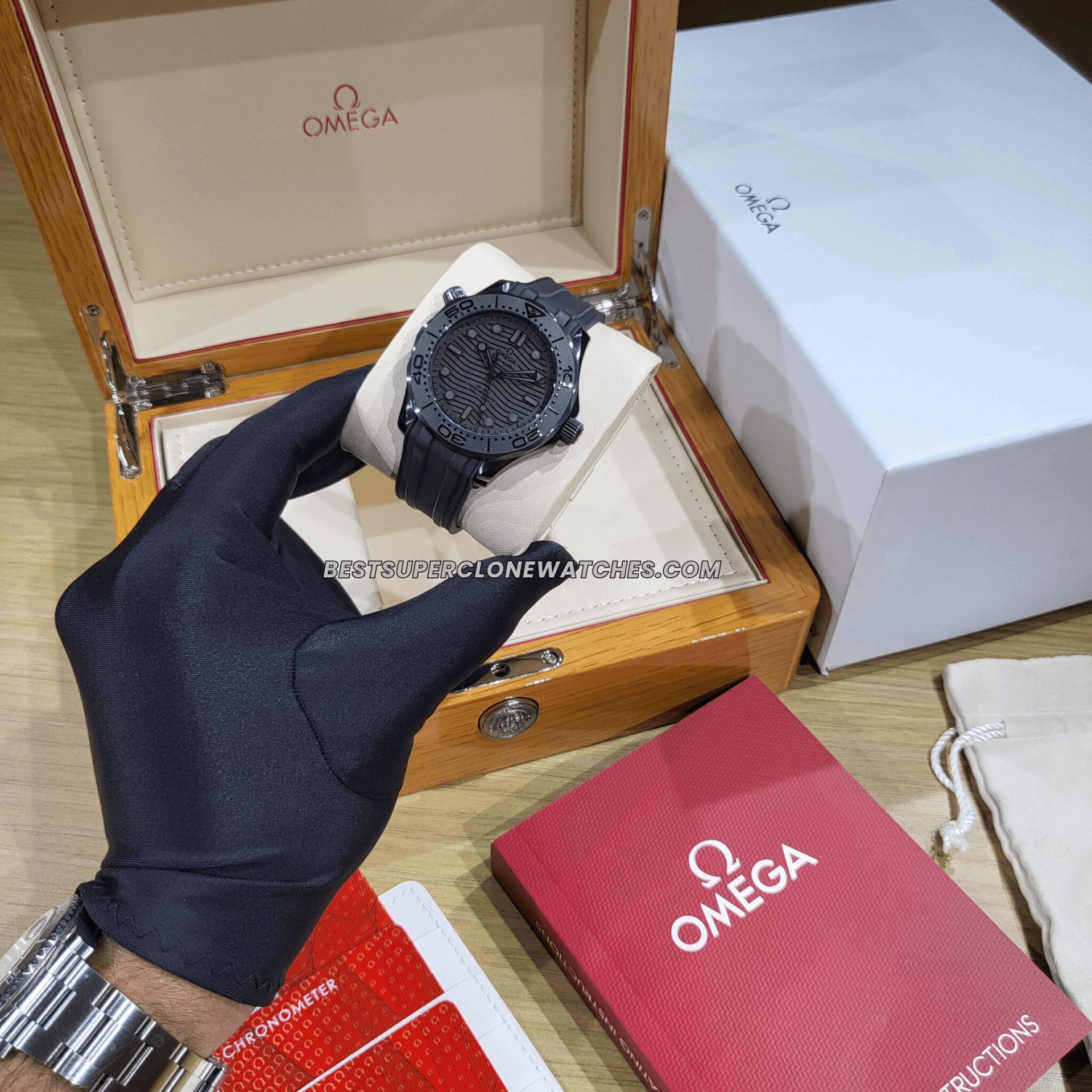 Omega Seamaster 8806 movement black dial clone
