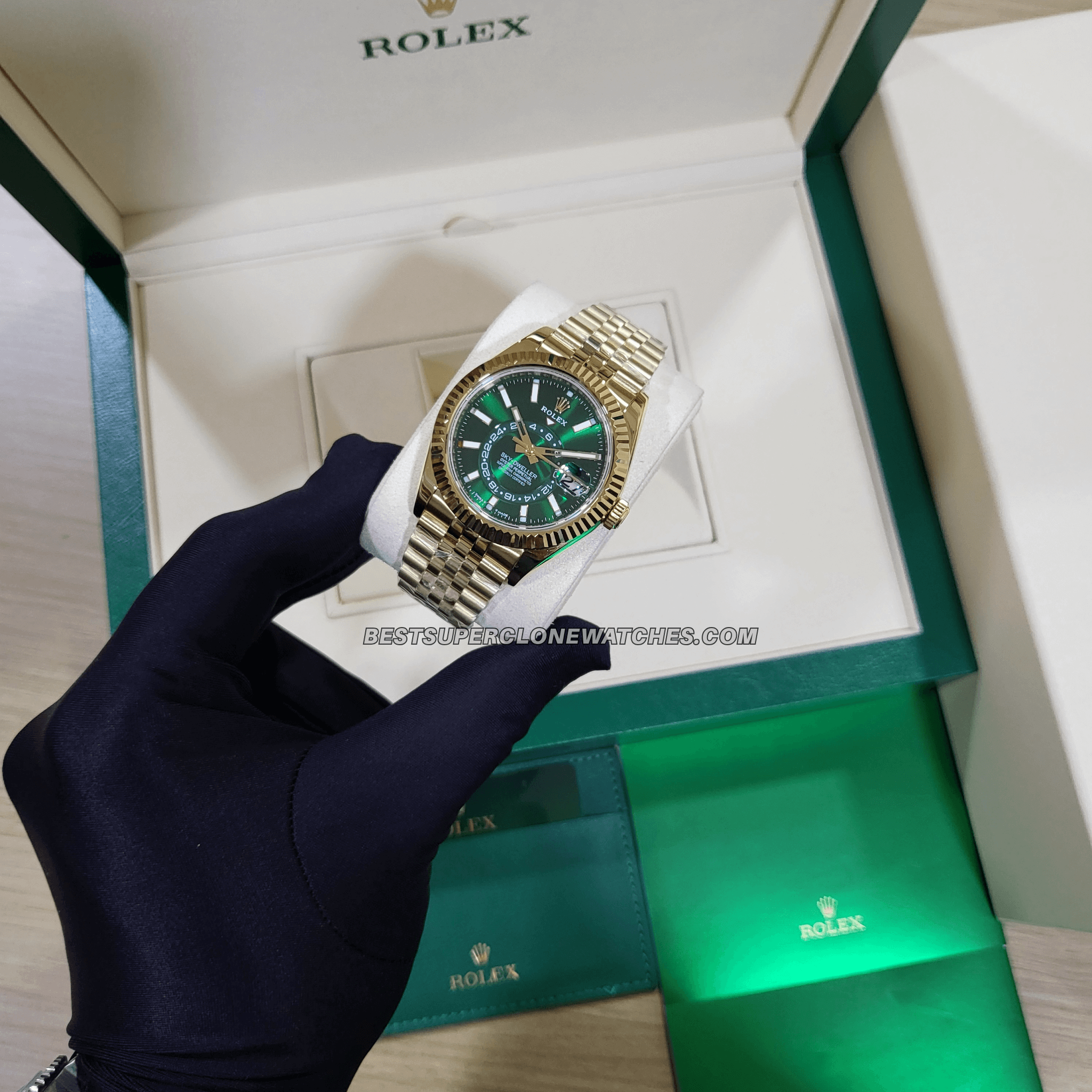 rolex 18kt yellow gold clone watch